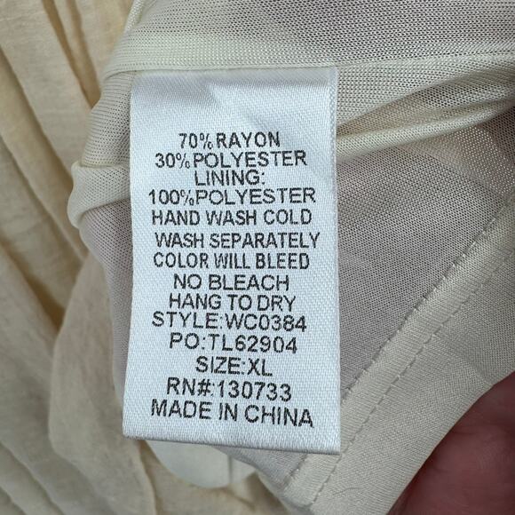 Umgee USA Floral Embroidered Mini Dress Womens XL Cream Green Blue Red Lined - Picture 9 of 14